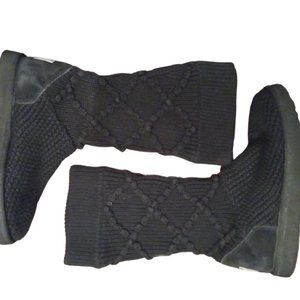 UGG Australia | Classic Argyle Sweater Knit | Tall Black Boots | Women | Size: 7
